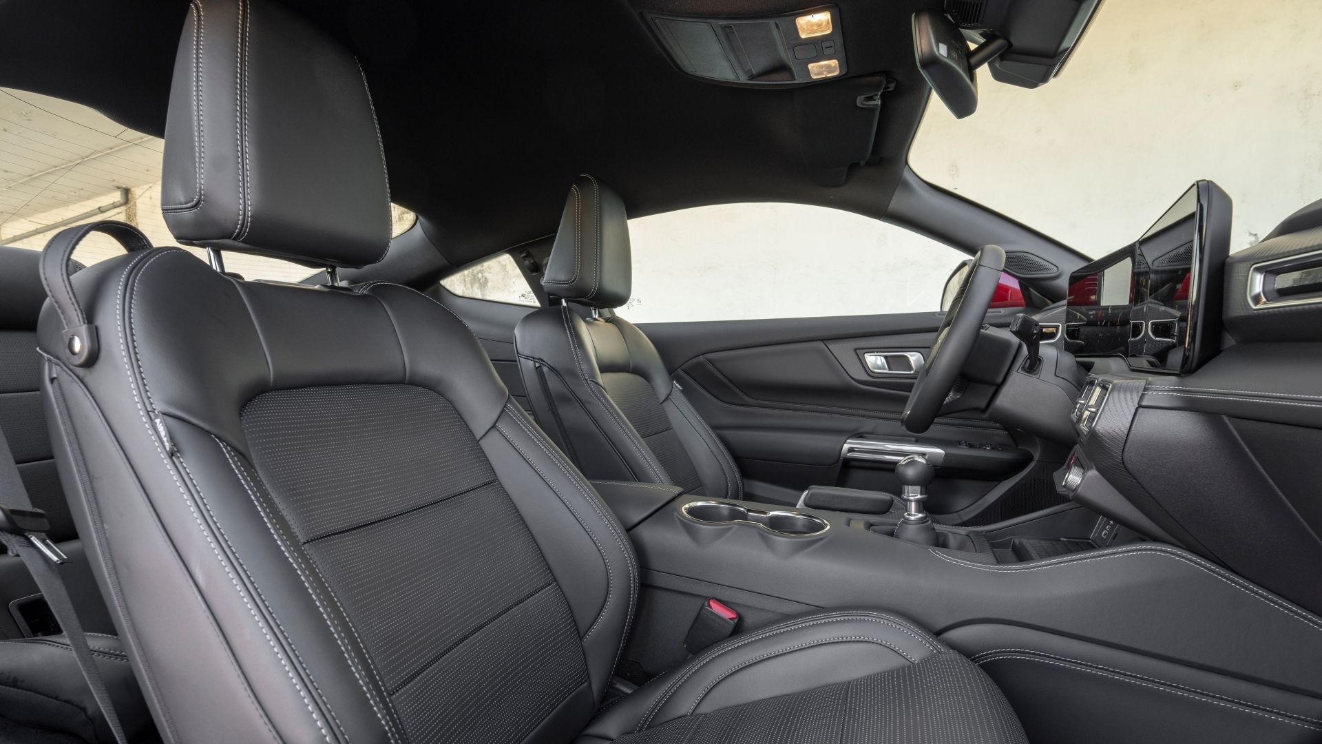Shot of the front seats in a 2024 Ford Mustang