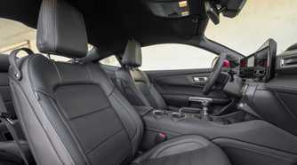 Shot of the front seats in a 2024 Ford Mustang