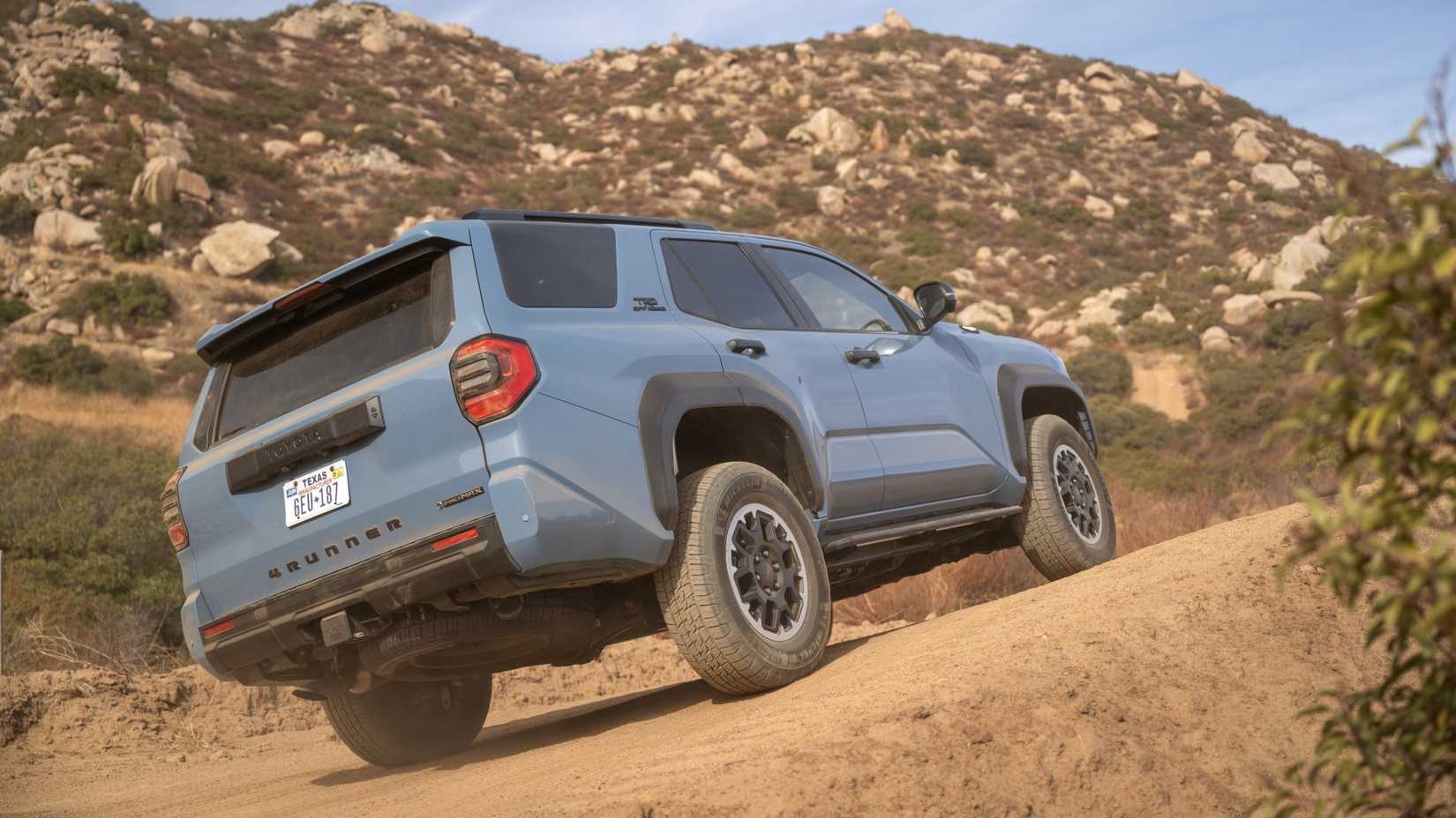 Rear 3/4 motion shot of 2025 Toyota 4Runner