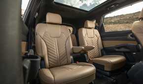 Interior shot of the rear seats in a 2026 Kia Sorento.