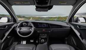 Interior shot of the dashboard in a 2025 Kia Niro