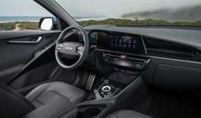 Interior shot of the dashboard in a 2025 Kia Niro