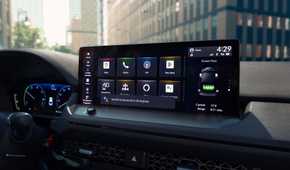 Close-up shot of the infotainment screen in a 2023 Honda Accord Touring.