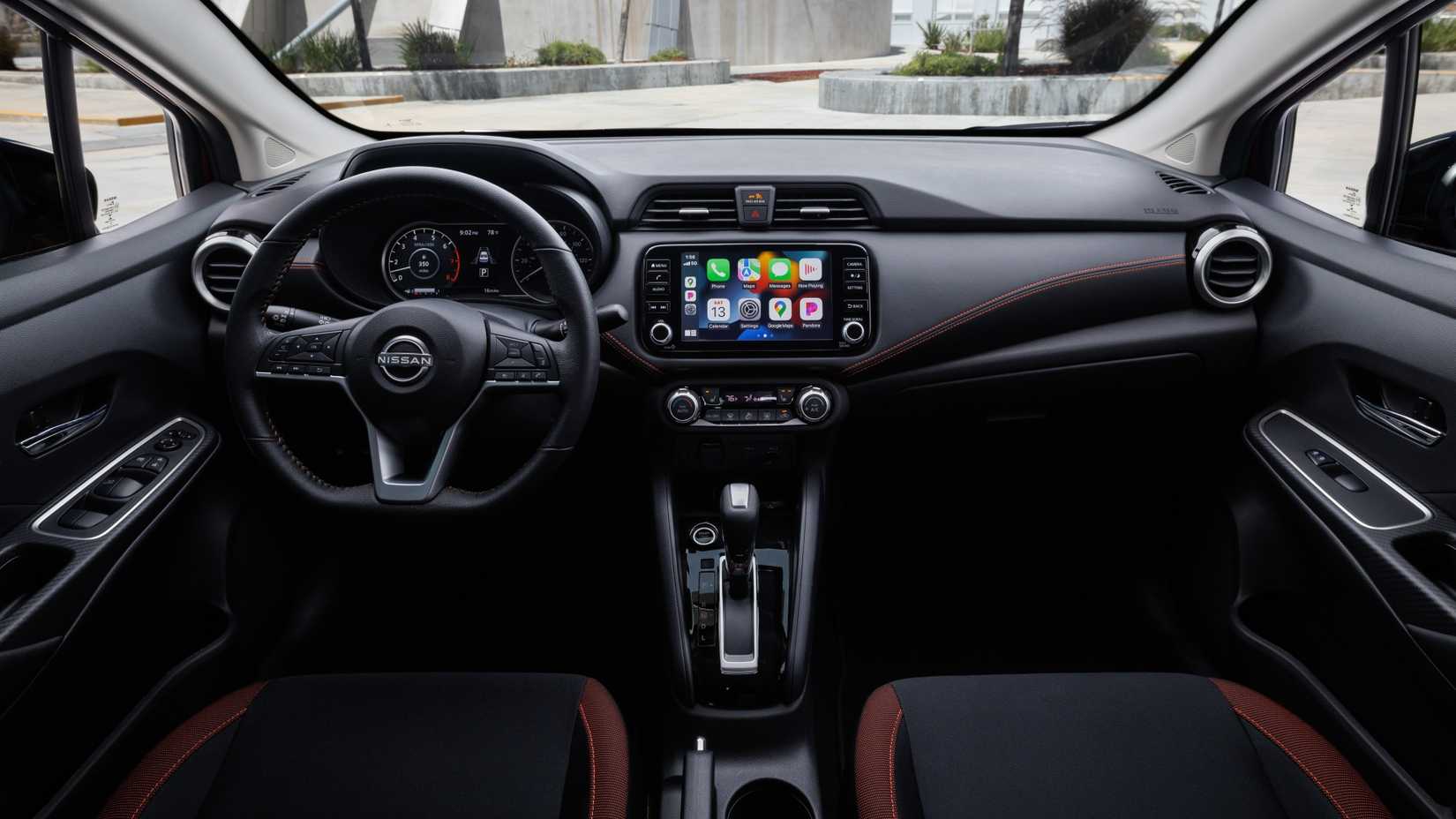 Interior shot of the 2025 Nissan Versa dashboard.