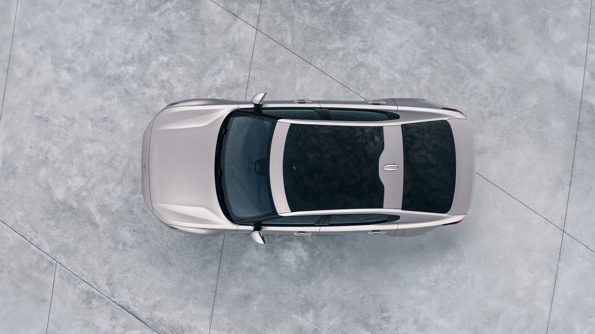 Overhead shot of a 2023 Polestar 2.