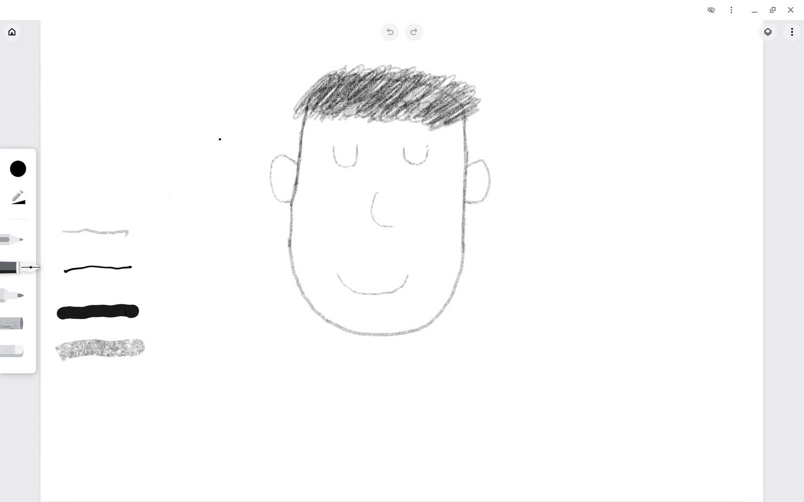 Editing a drawing in the Chrome Canvas app on a Chromebook