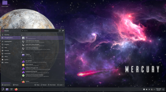 EndeavourOS application menu.