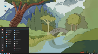 A screenshot showing Fedora Cinnamon app menu.