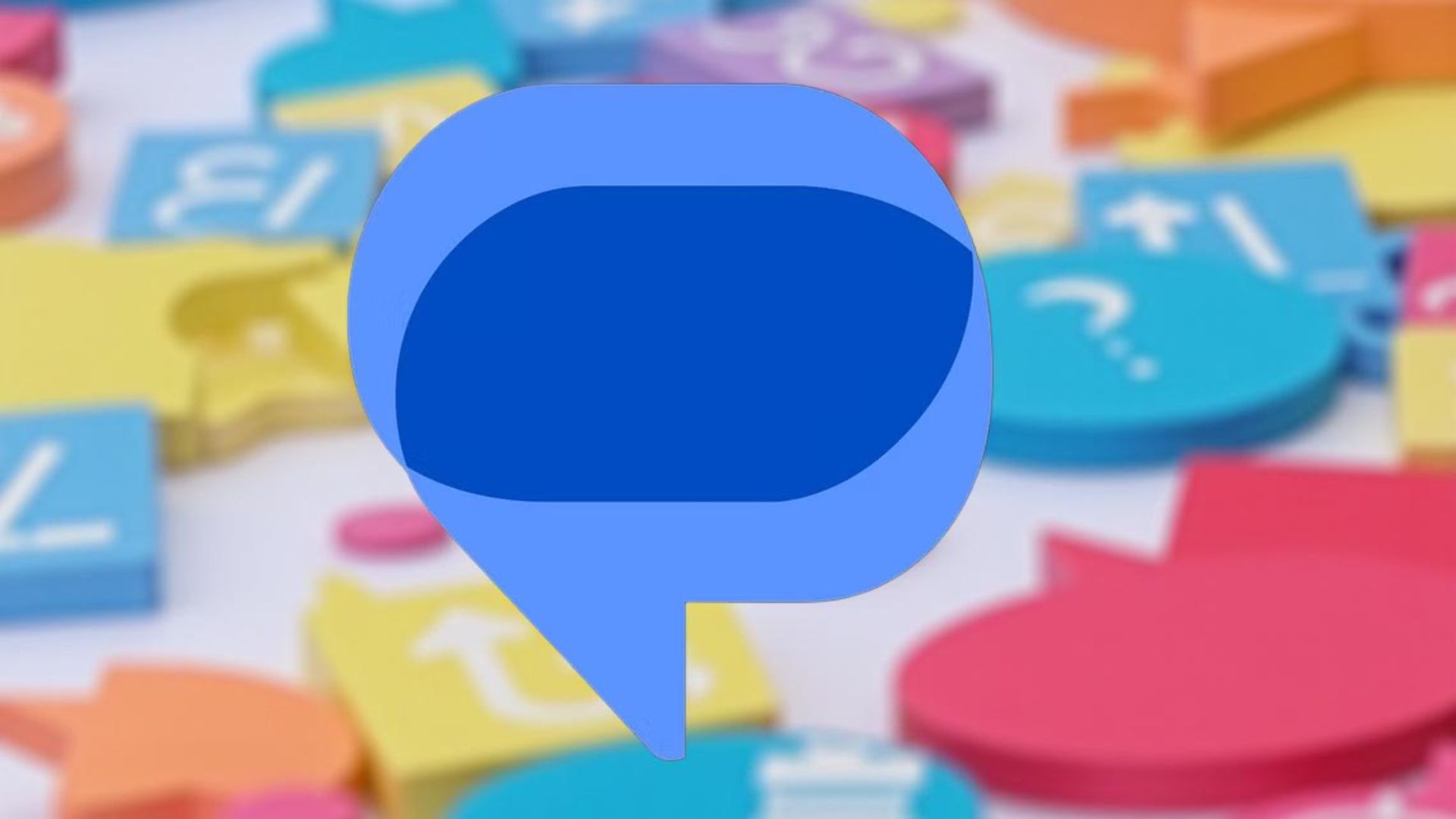 Google Messages logo with customization colors in the background. 