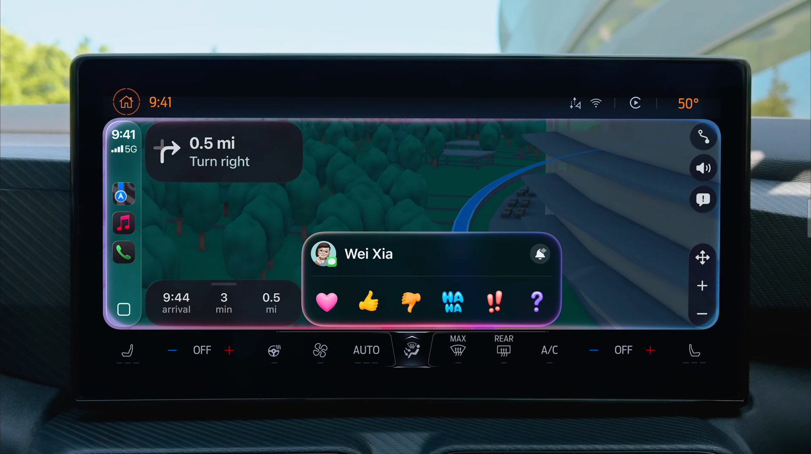iOS 26 CarPlay tapbacks.