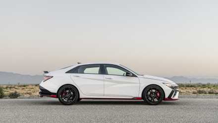 Side profile shot of a 2025 Hyundai Elantra N