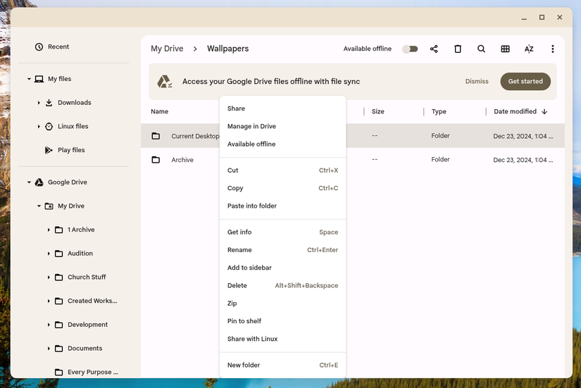 Make a single file or folder available offline on your Chromebook.