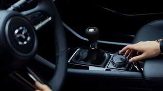 Close up of the center console in a 2025 Mazda 3