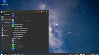 RebornOS Application Menu.