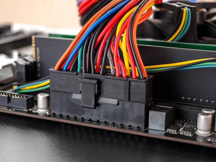 An old colorful power supply connector.