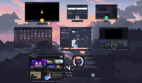 Some open source apps open in Garuda Linux sharing the same theme and design consistency.
