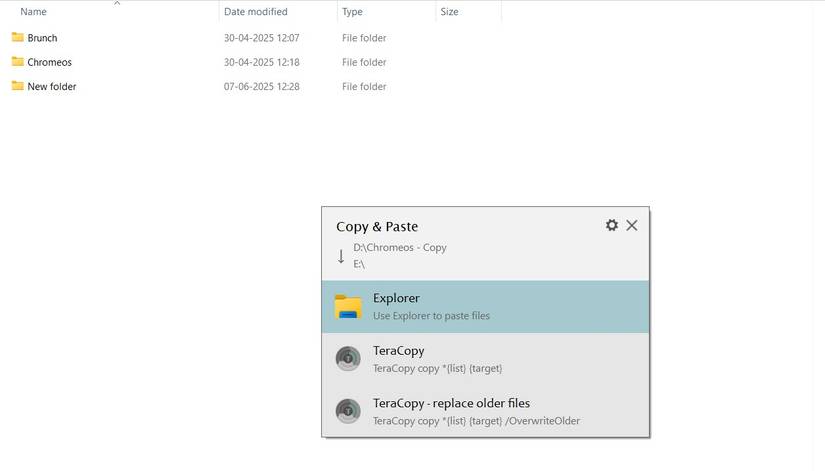 TeraCopy Confirmation window.