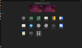 A screenshot showing Ubuntu app drawer.
