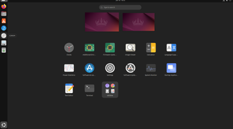 A screenshot showing Ubuntu app drawer.