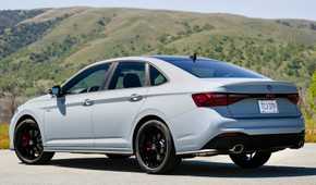 Rear 3/4 shot of a 2025 Volkswagen Jetta GLI