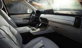 Shot inside the cabin of a 2026 Mazda CX-90 showing the interior.
