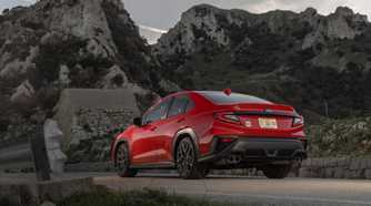 Rear 3/4 shot of a 2024 Subaru WRX
