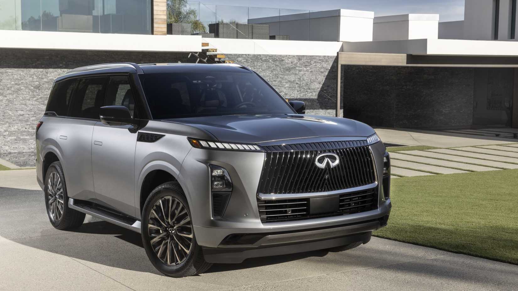 Frente 3/4 Tiro de um Infiniti qx80 de 2025