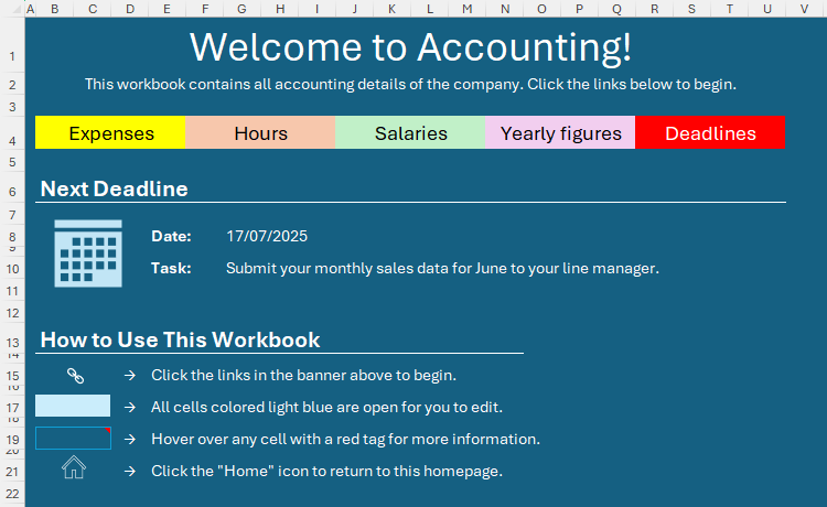 Web Page Excel Example Your Microsoft Excel File Needs a Homepage Worksheet