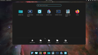 Cosmic desktop environment app launcher