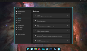 Cosmic desktop environment settings overview