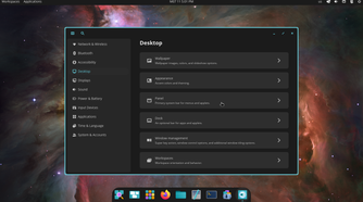 Cosmic desktop environment settings overview
