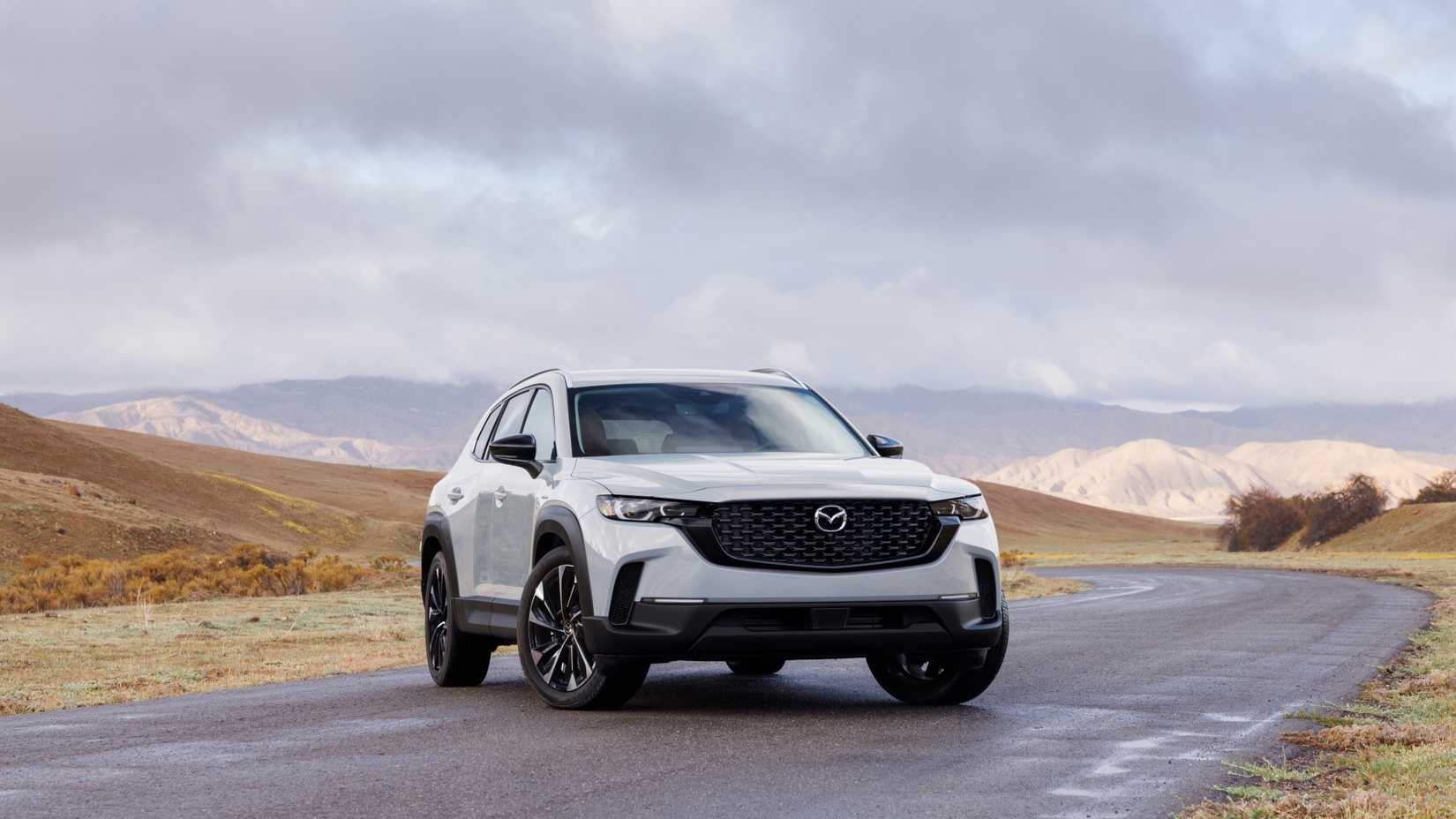 Front 3/4 shot of a 2025 Mazda CX-50 Hybrid
