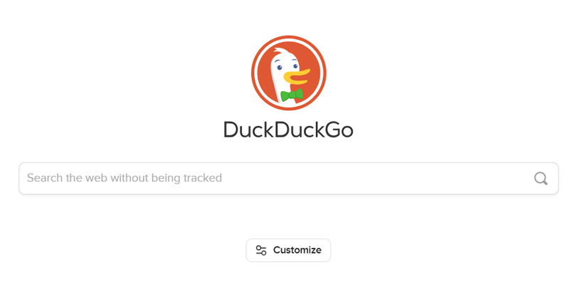 O mecanismo de busca DuckDuckGo no Google Chrome.