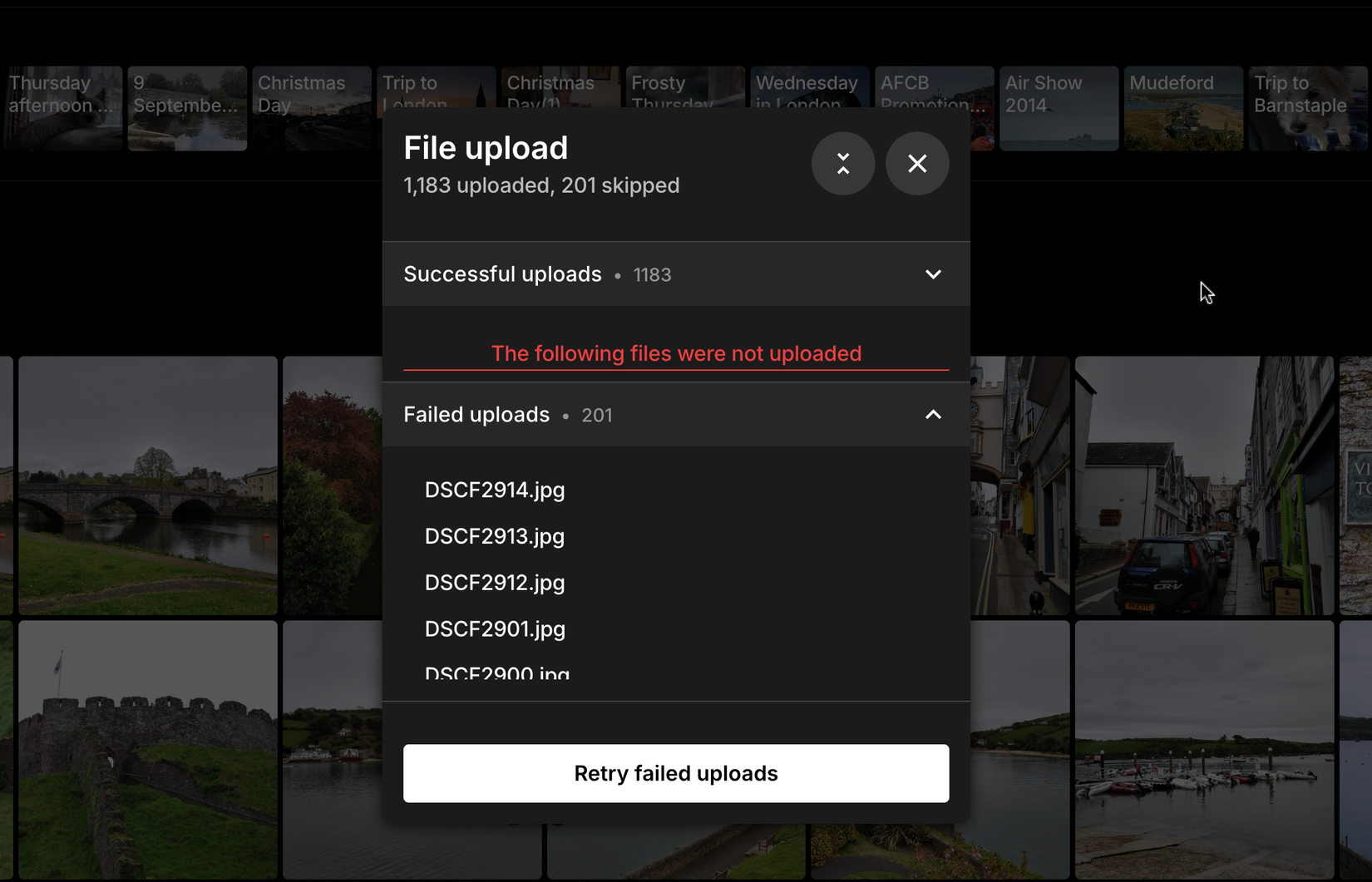 فشل التحميلات.