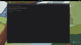 A screenshot showing Fedora Silverblue terminal.