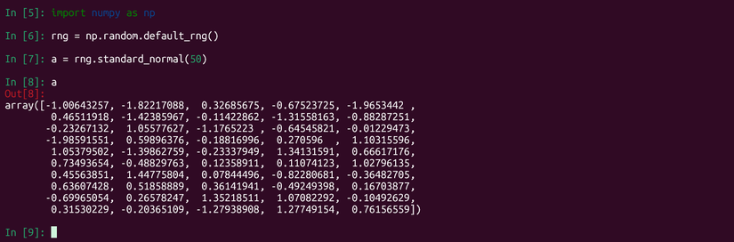 Generating a random number with NumPy.
