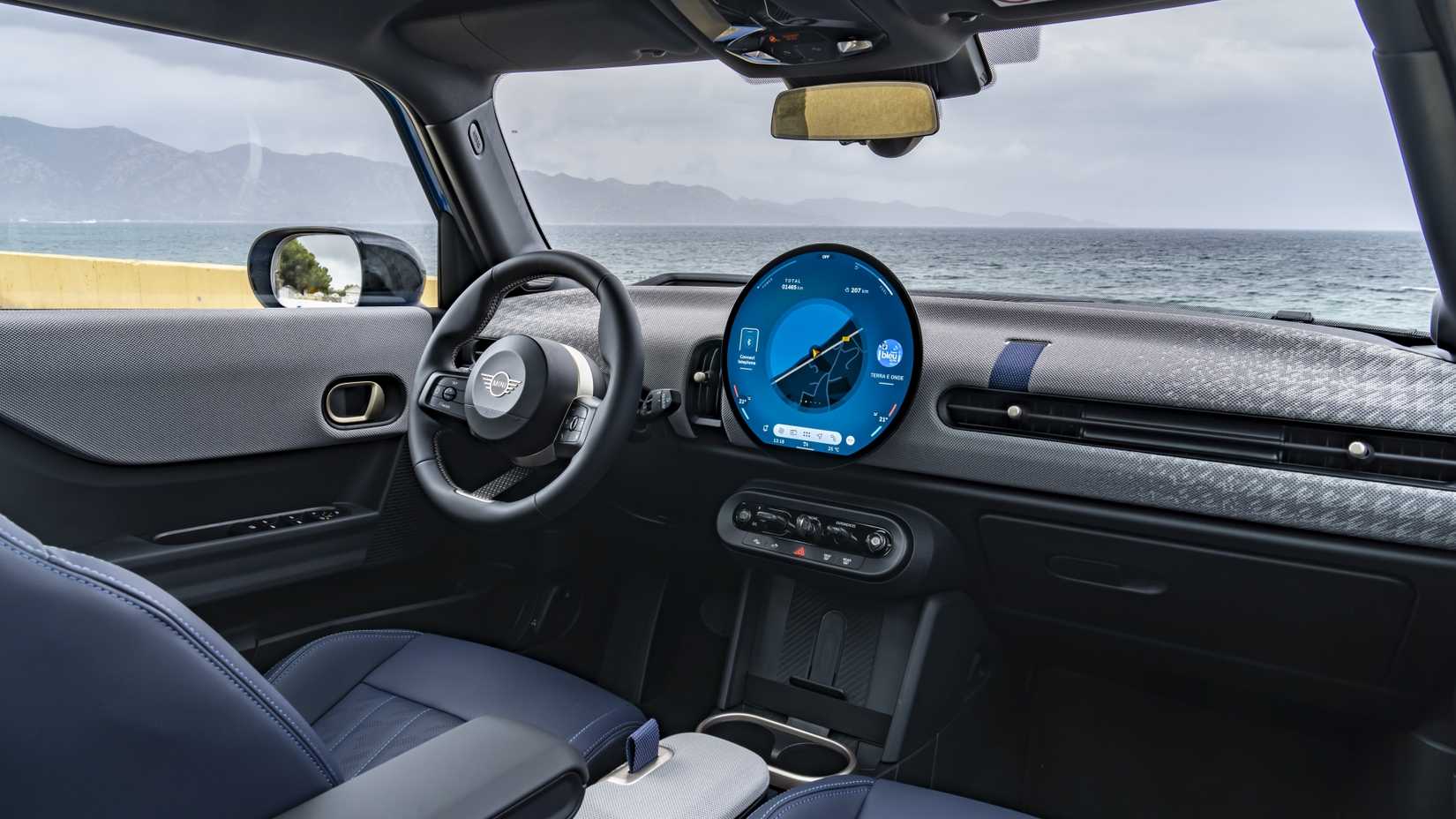 Interior shot of the dashboard of a 2026 Mini Cooper