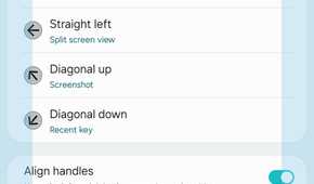 Right handle options for One Hand Operation + module in Good Lock on a Galaxy Z Fold 6.