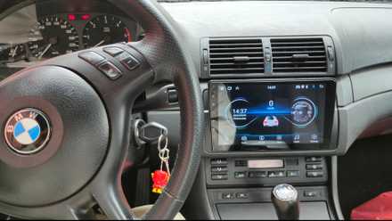 An Android head unit in a BMW E46.