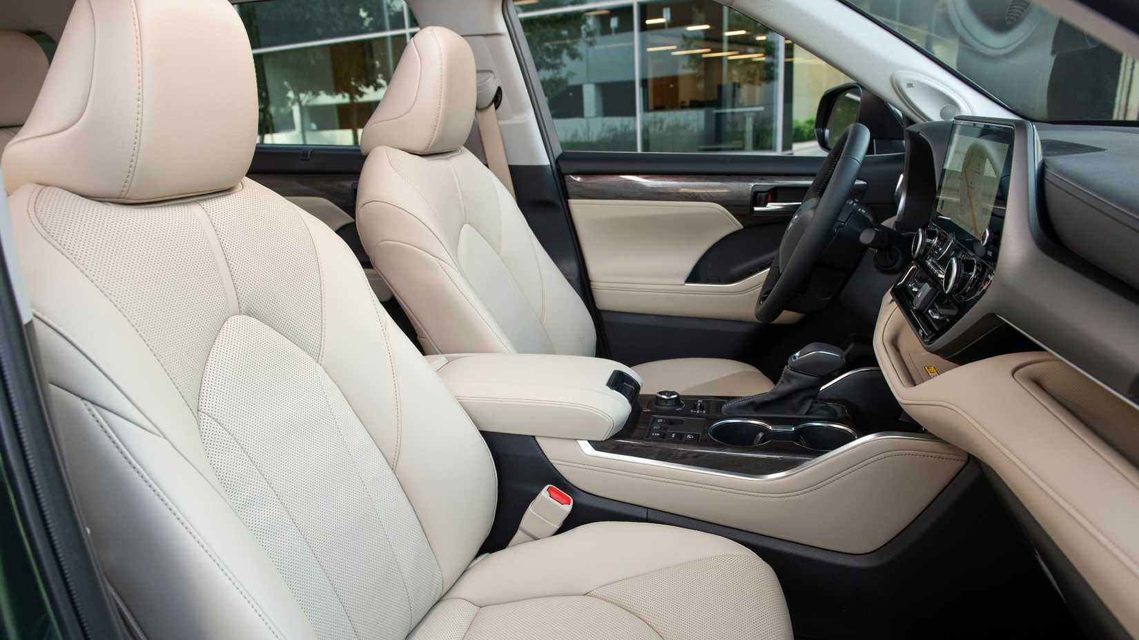 Shot of the front seats in a 2025 Toyota Highlander