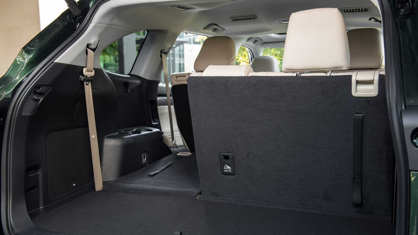 Interior shot of a 2025 Toyota Highlander from the trunk 
