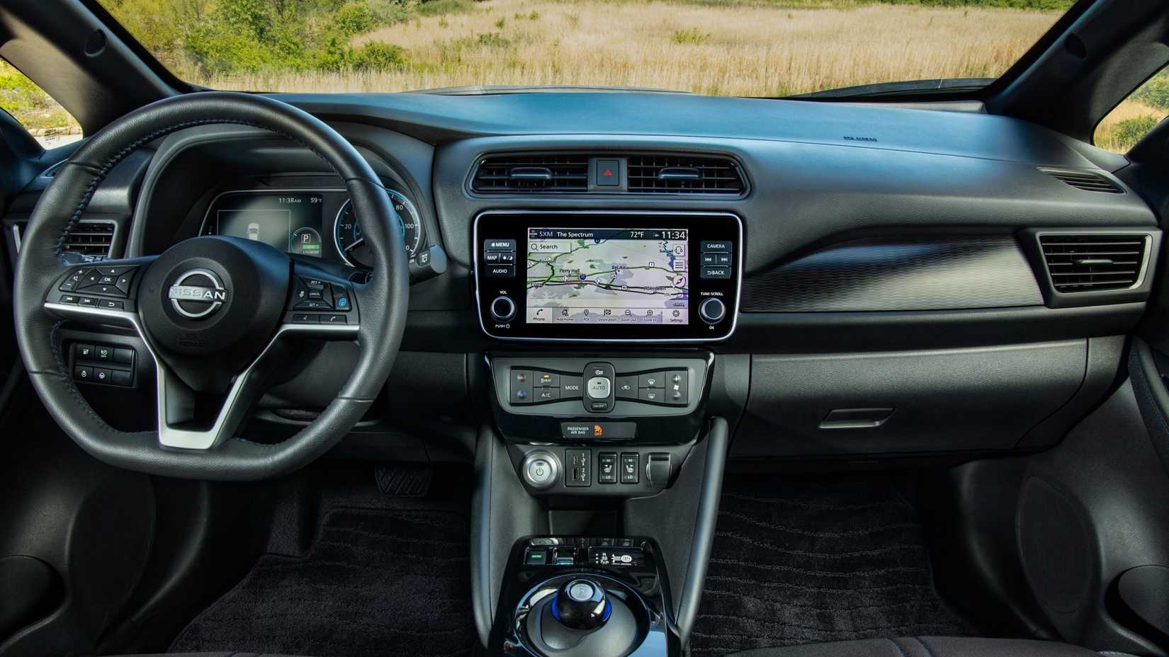 Interior shot of the dashboard in a 2025 Nissan Leaf