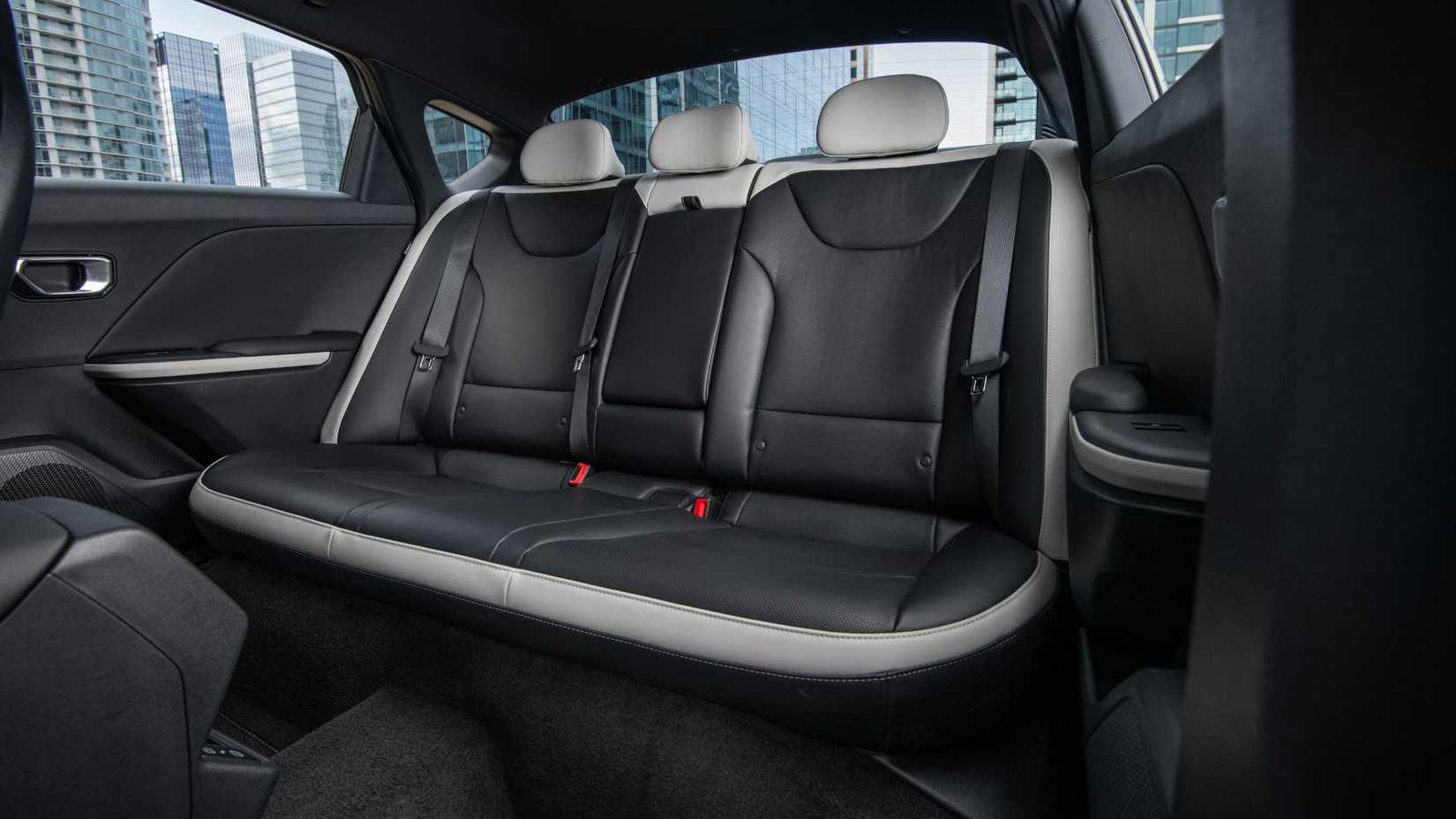 Shot inside the cabin of a 2025 Kia K4 showing the rear seats.