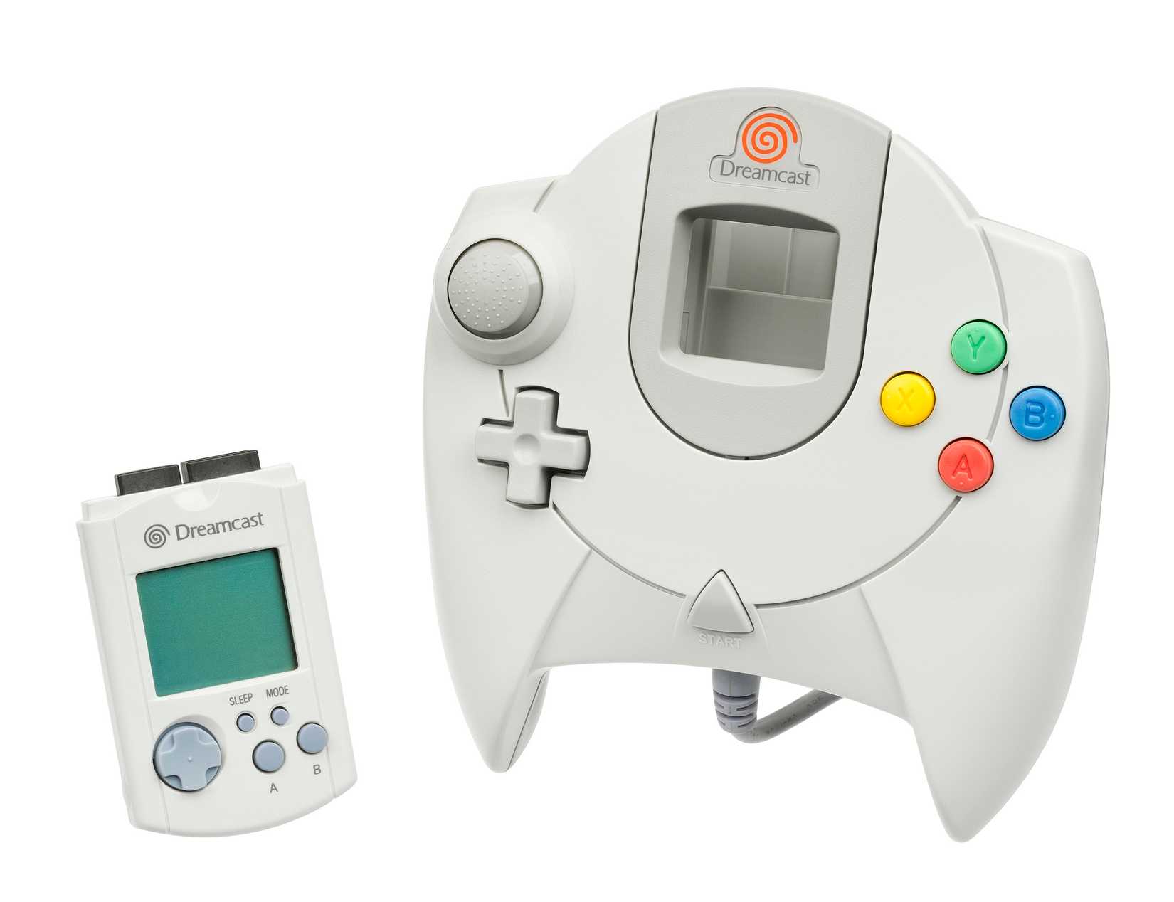 Sega Dreamcast Controller e VMU.