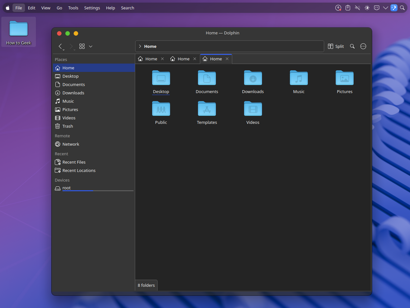 7b. macOS KDE Plasma Theme chaning desktop layout and appearnace.