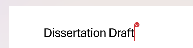 A co-collaborator's initials are displayed in a Microsoft Word document.