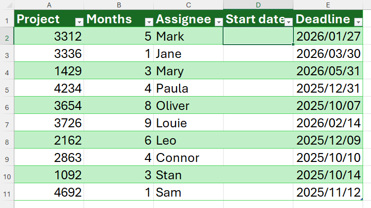 Until December Example In Table EOMONTH Function: How to Calculate Any Month-End Date Easily
