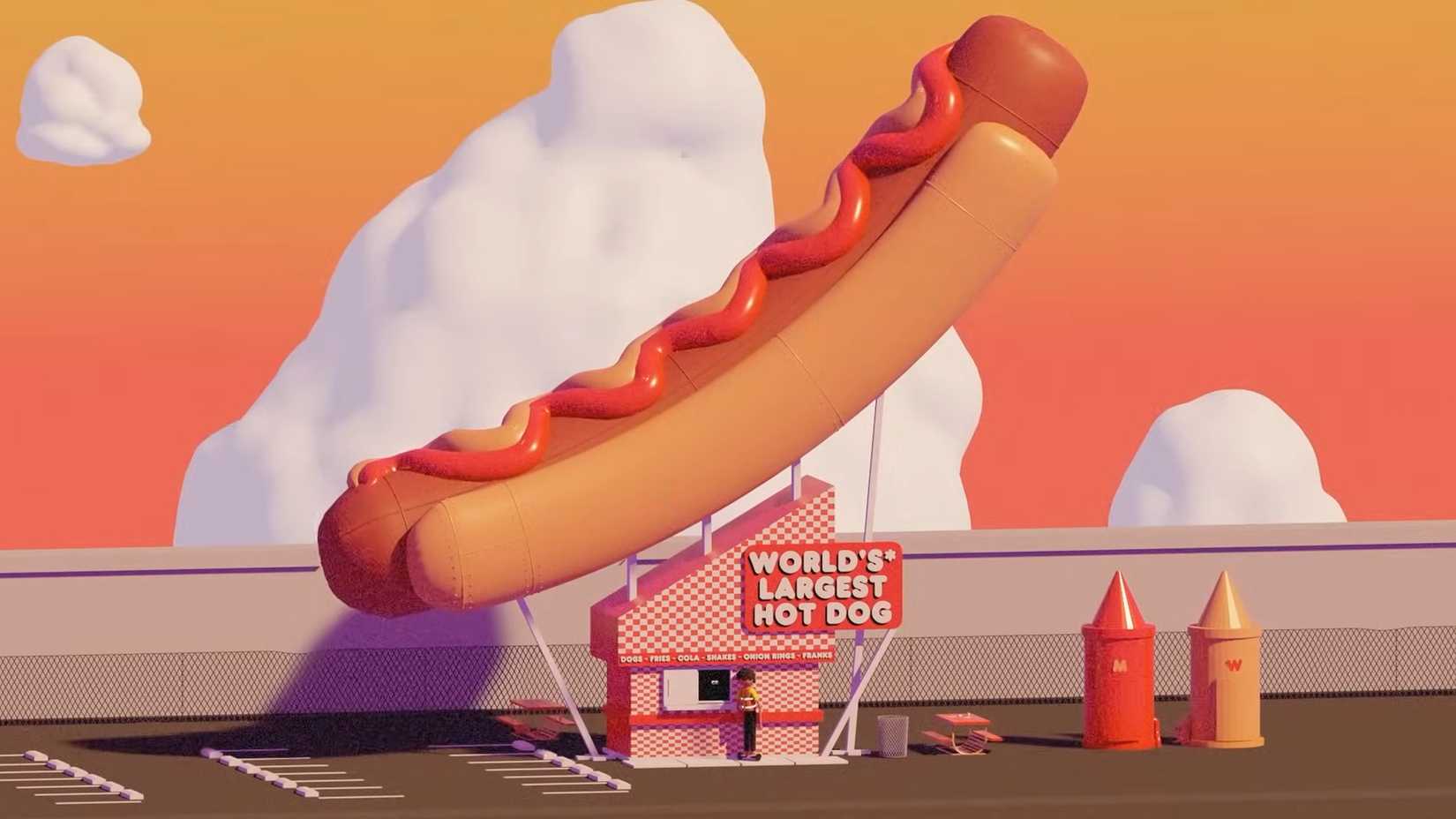 A hotdog stand from Boys Go to Jupiter.