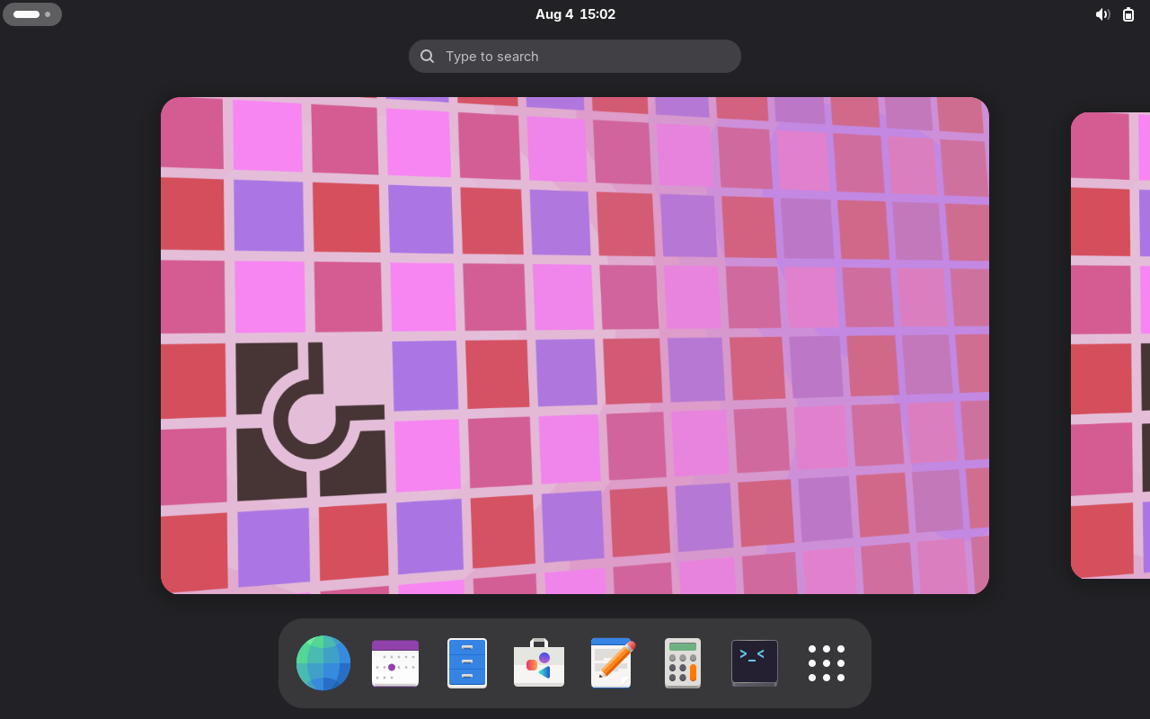 Chimera Linux's bare default GNOME desktop.