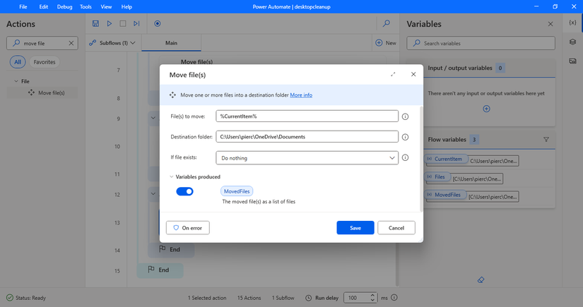 Documento Moving in Power Automating.